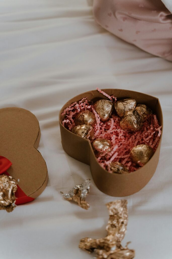 Valentines heart chocolate box